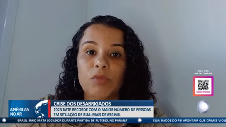Ana Paula Rios, Diretora do Instituto Lar, fala em entrevista sobre a crise de desabrigados